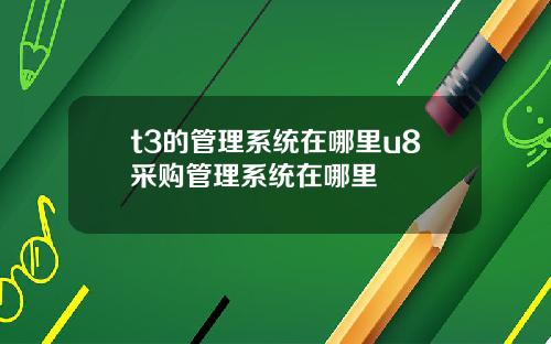 t3的管理系统在哪里u8采购管理系统在哪里
