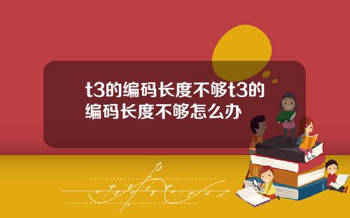 t3的编码长度不够t3的编码长度不够怎么办