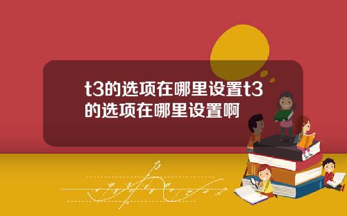 t3的选项在哪里设置t3的选项在哪里设置啊