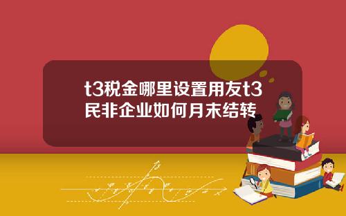 t3税金哪里设置用友t3民非企业如何月末结转