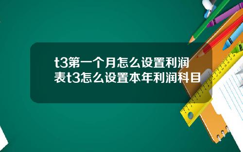 t3第一个月怎么设置利润表t3怎么设置本年利润科目