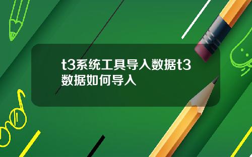 t3系统工具导入数据t3数据如何导入