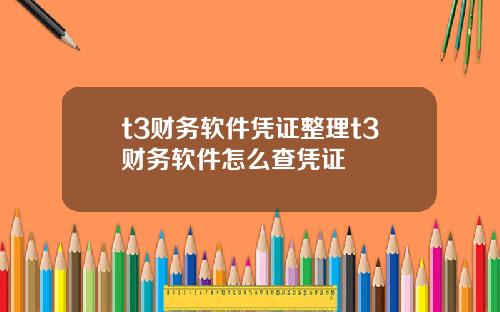 t3财务软件凭证整理t3财务软件怎么查凭证
