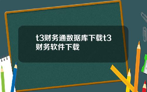 t3财务通数据库下载t3财务软件下载