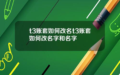 t3账套如何改名t3账套如何改名字和名字