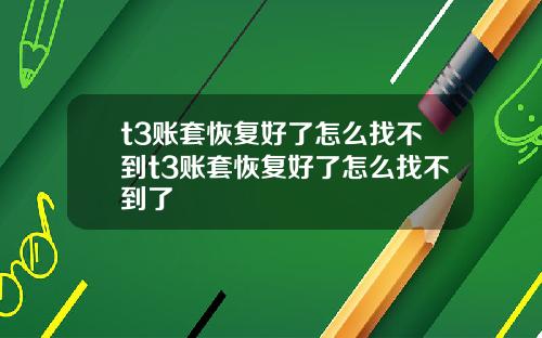 t3账套恢复好了怎么找不到t3账套恢复好了怎么找不到了