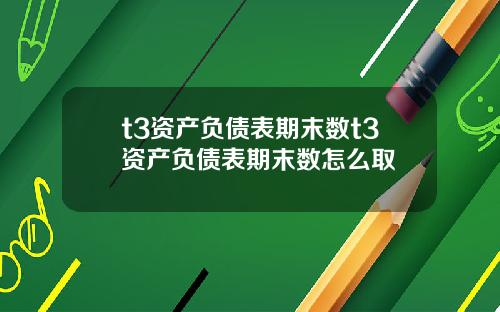 t3资产负债表期末数t3资产负债表期末数怎么取