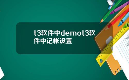 t3软件中demot3软件中记帐设置