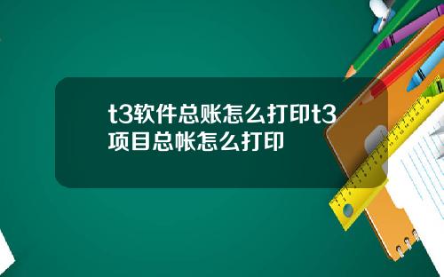 t3软件总账怎么打印t3项目总帐怎么打印