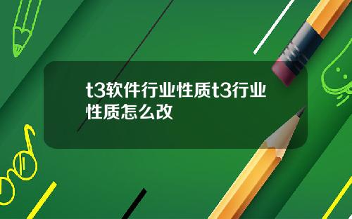 t3软件行业性质t3行业性质怎么改