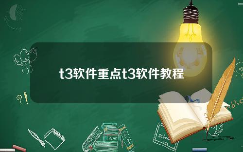 t3软件重点t3软件教程