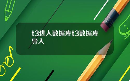 t3进入数据库t3数据库导入