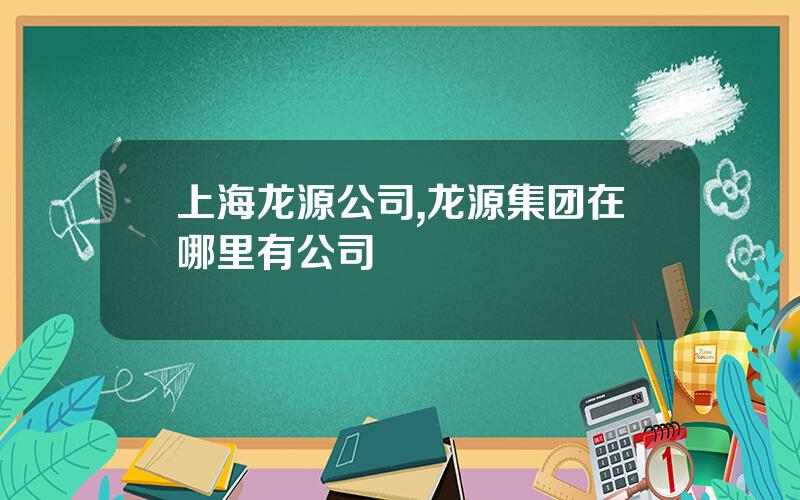 上海龙源公司,龙源集团在哪里有公司