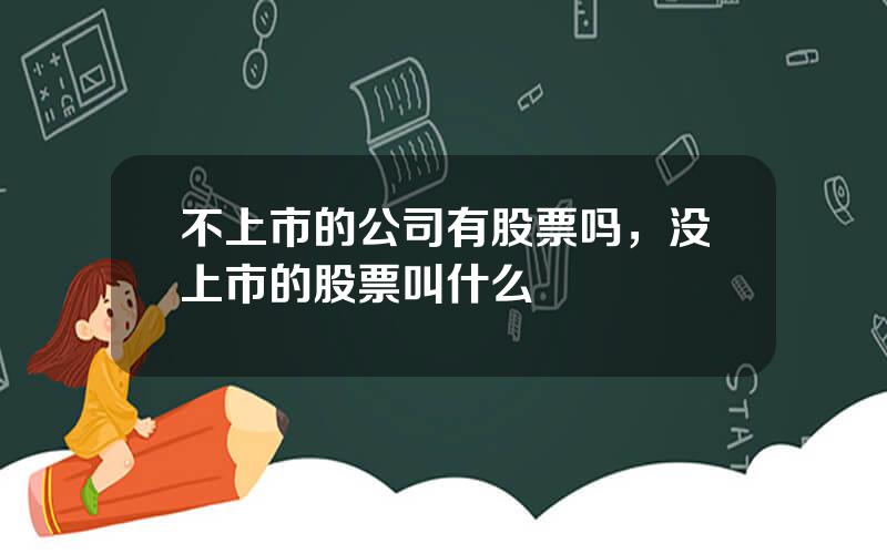 不上市的公司有股票吗，没上市的股票叫什么