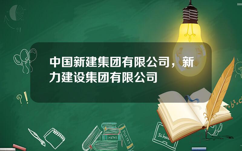 中国新建集团有限公司，新力建设集团有限公司