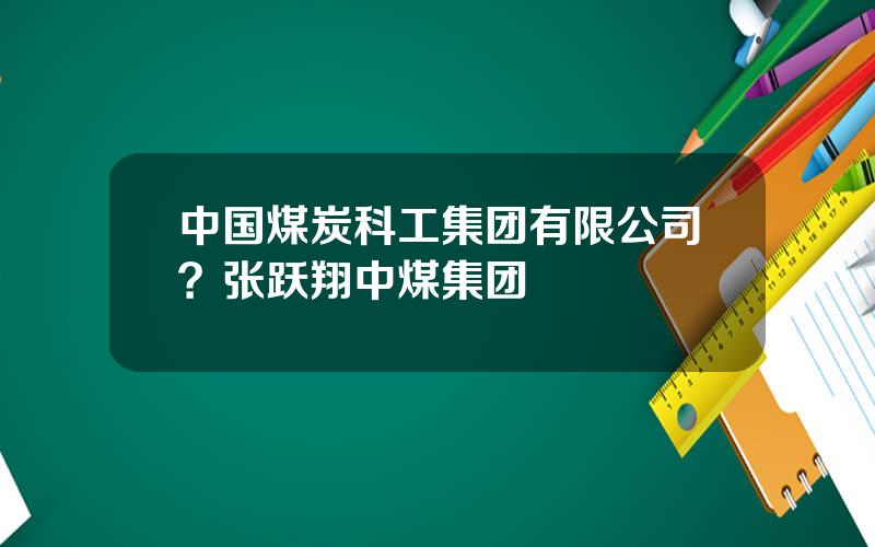 中国煤炭科工集团有限公司？张跃翔中煤集团