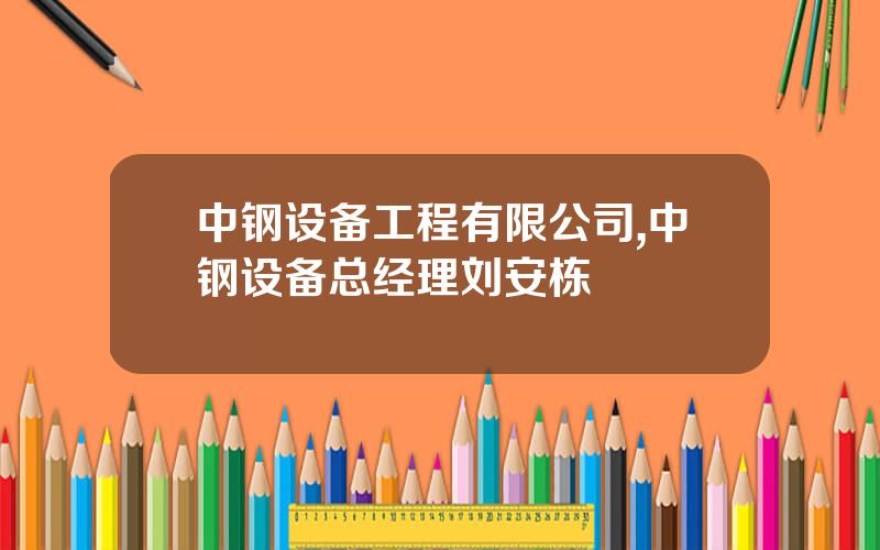 中钢设备工程有限公司,中钢设备总经理刘安栋