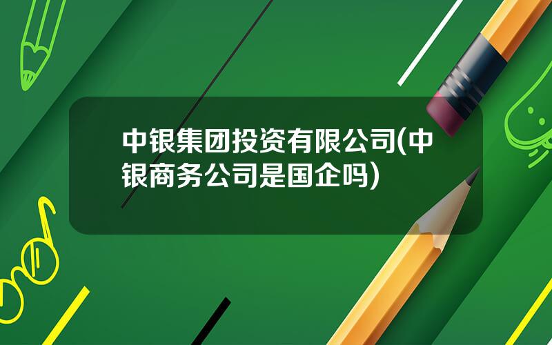 中银集团投资有限公司(中银商务公司是国企吗)