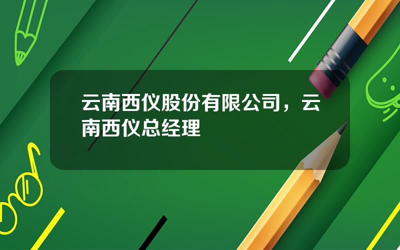 云南西仪股份有限公司，云南西仪总经理