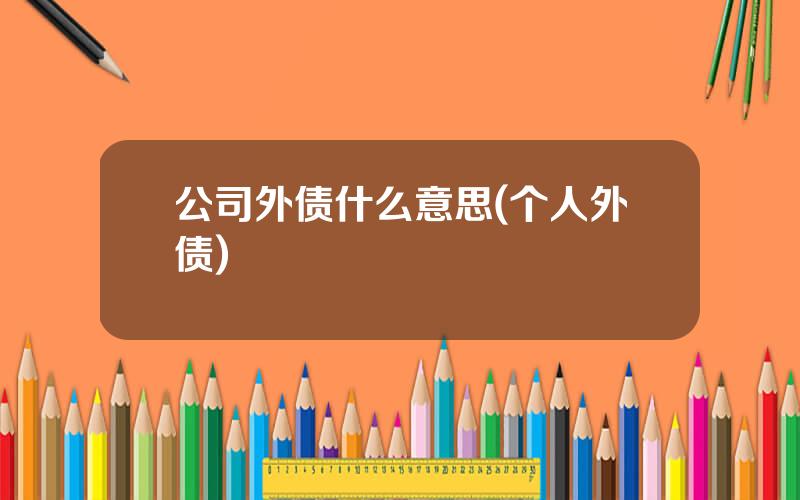 公司外债什么意思(个人外债)