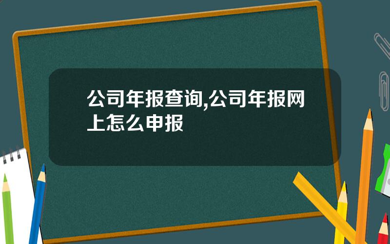 公司年报查询,公司年报网上怎么申报