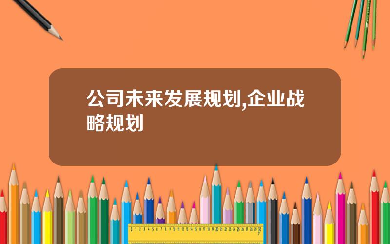 公司未来发展规划,企业战略规划