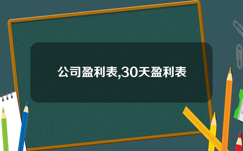 公司盈利表,30天盈利表
