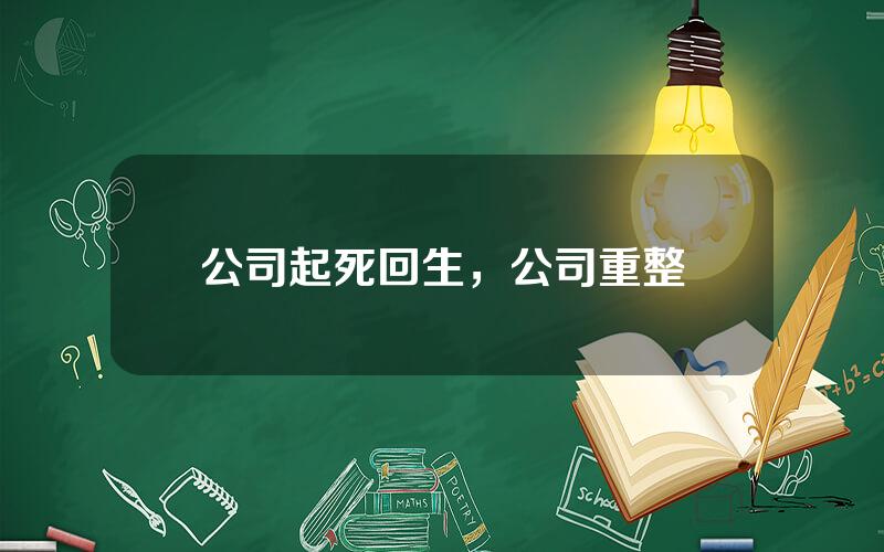 公司起死回生，公司重整