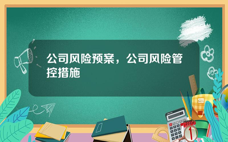 公司风险预案，公司风险管控措施