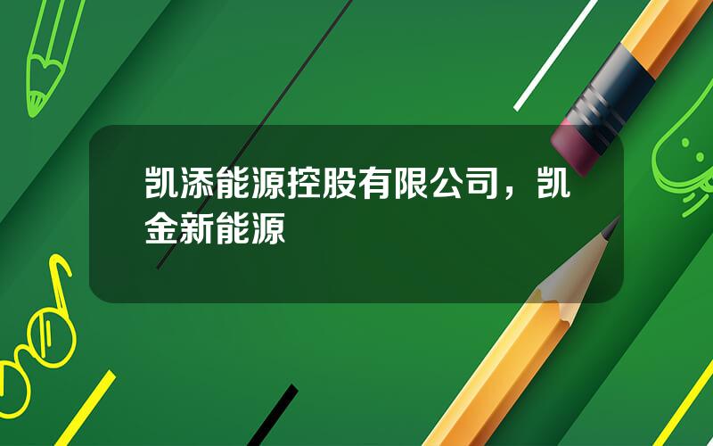 凯添能源控股有限公司，凯金新能源