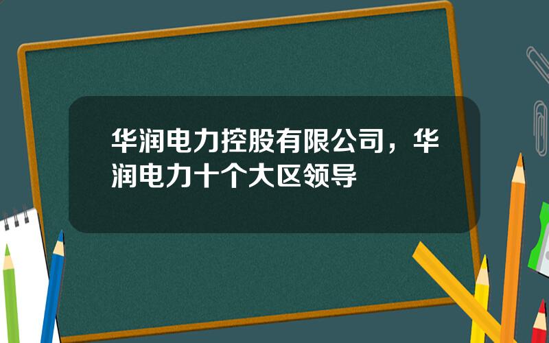 华润电力控股有限公司，华润电力十个大区领导