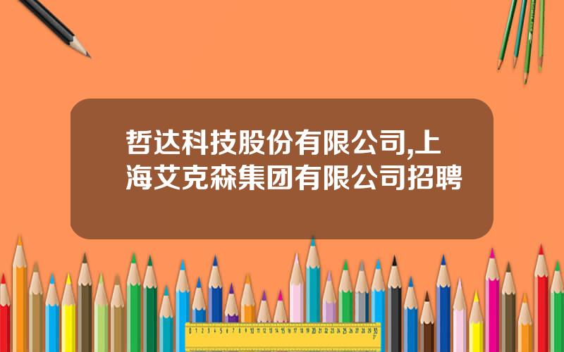 哲达科技股份有限公司,上海艾克森集团有限公司招聘