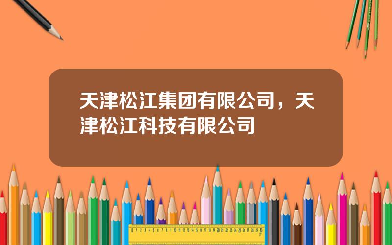 天津松江集团有限公司，天津松江科技有限公司