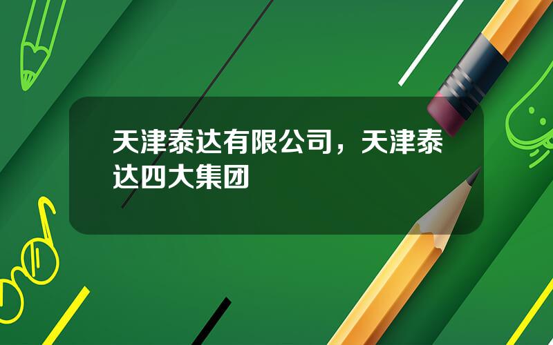 天津泰达有限公司，天津泰达四大集团