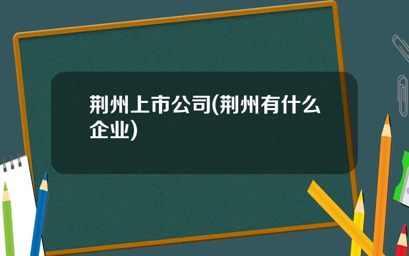 荆州上市公司(荆州有什么企业)